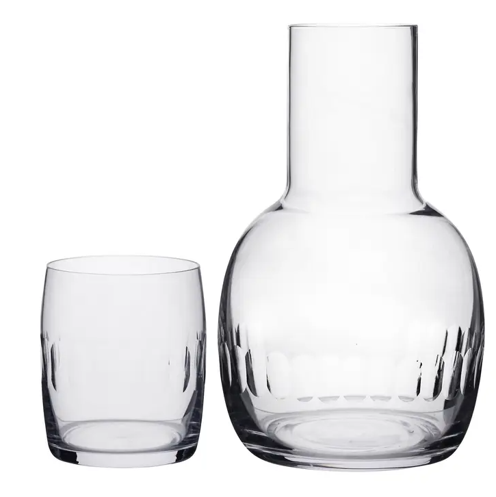 Crystal Carafe Set with Lens Design