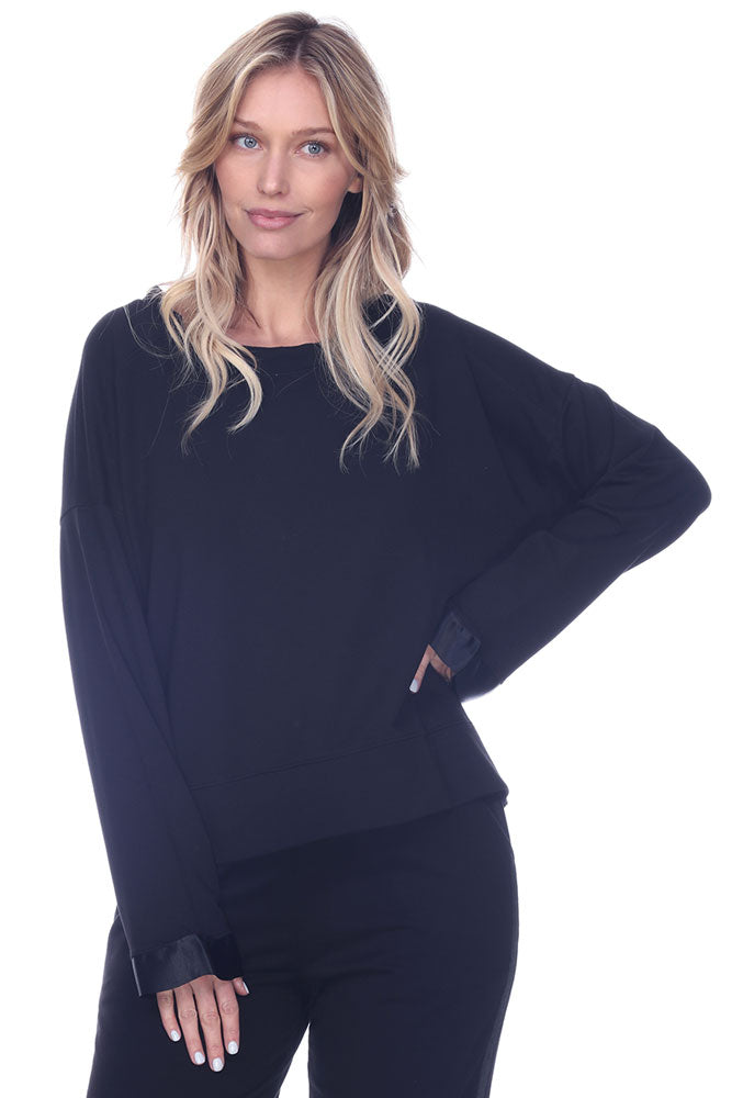 Izzy French Terry Sweatshirt With Satin Cuffs