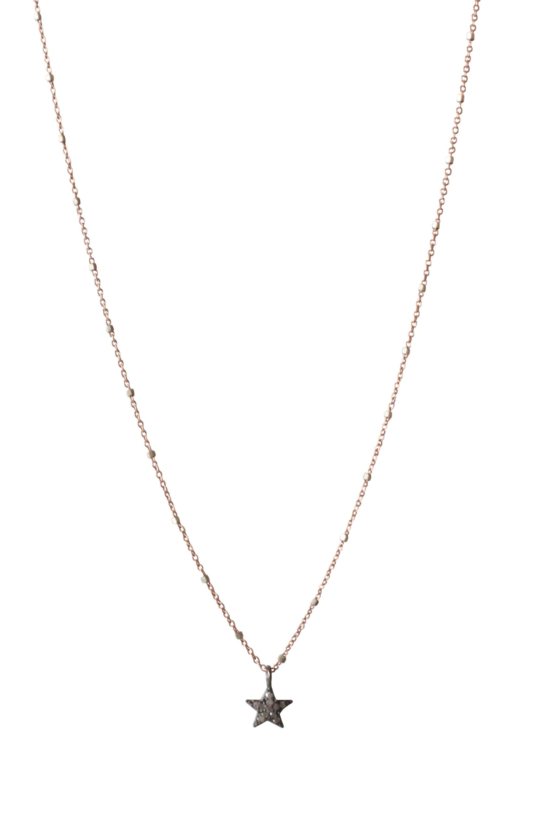 Pave Diamond Star Charm Necklace