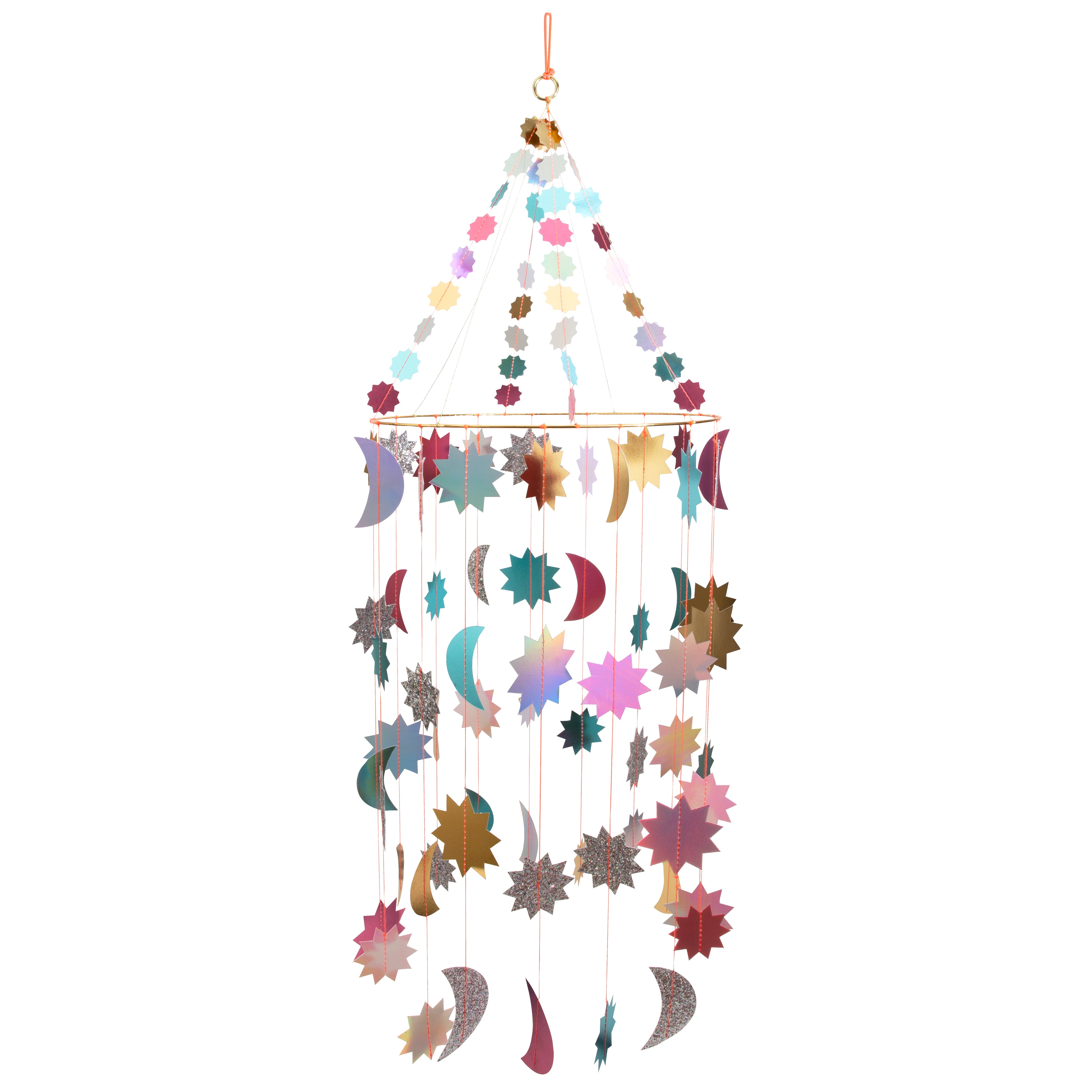 Metallic Moon & Stars Chandelier