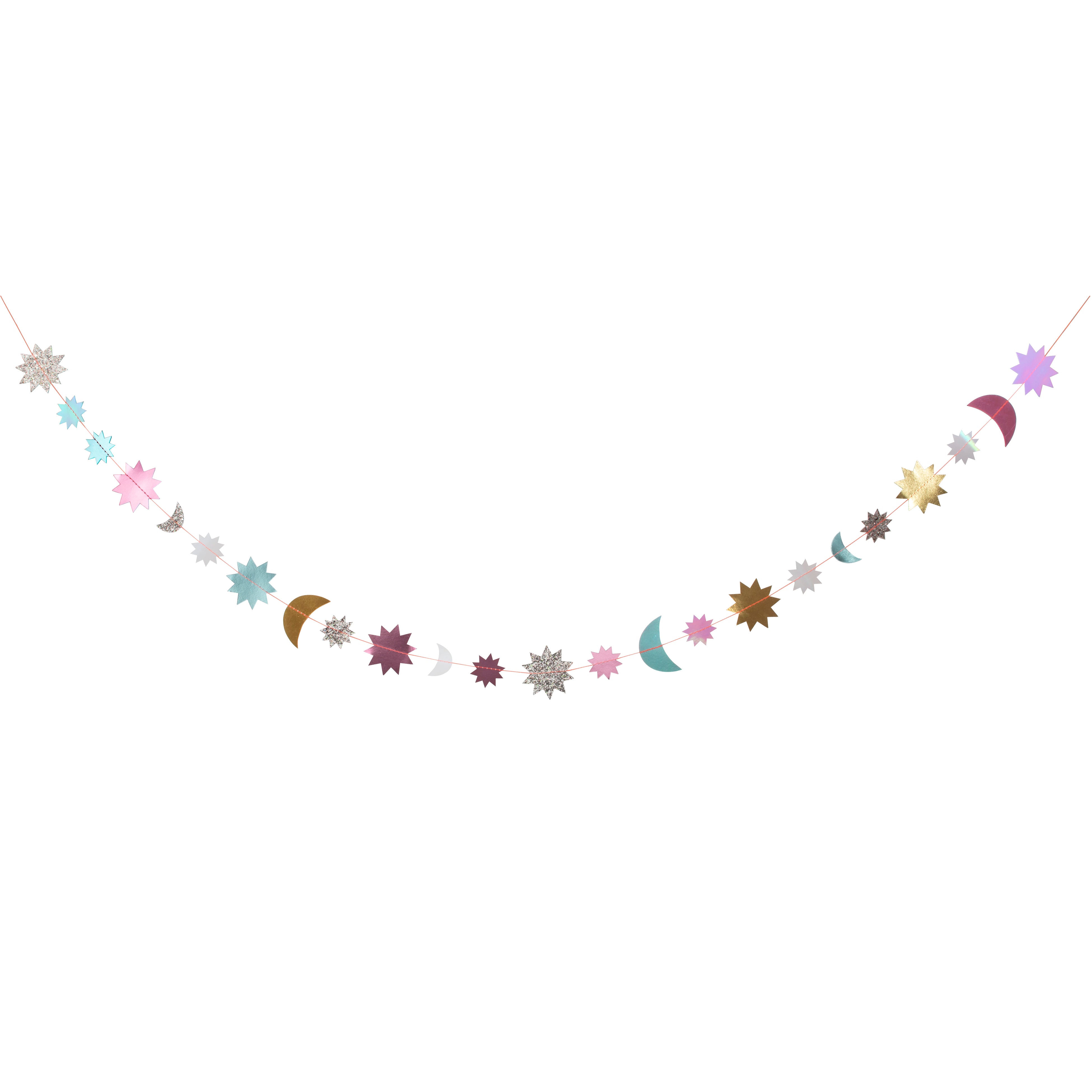 Metallic Moon & Stars Garland