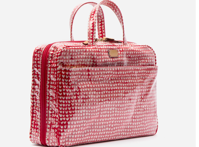 Heart Print Travel Cosmetic Pouch