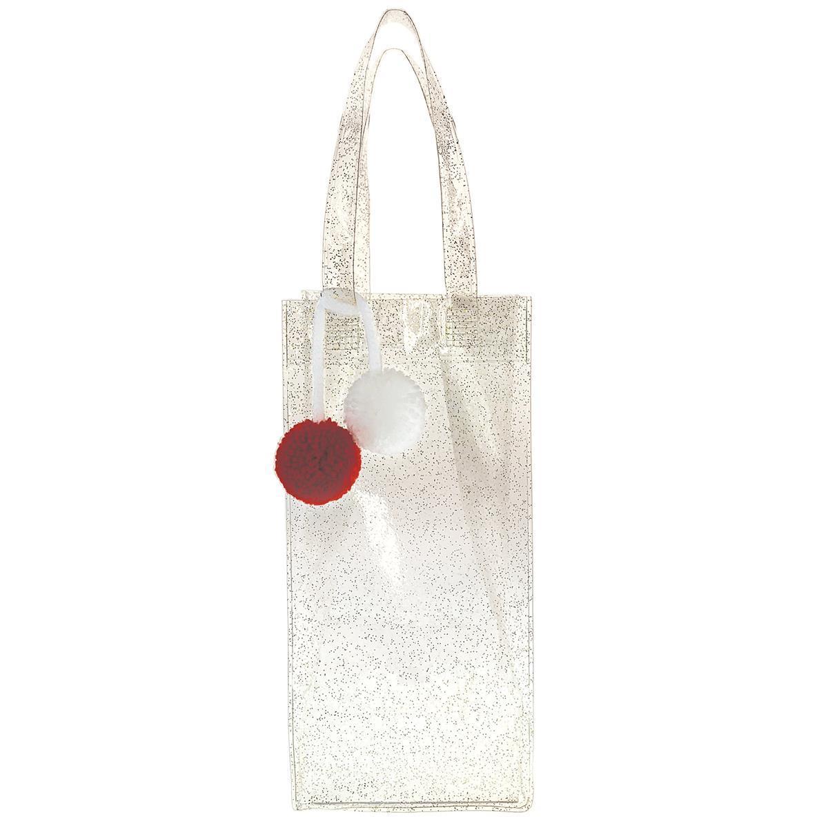 Frosted Gold Glitter Wine Tote