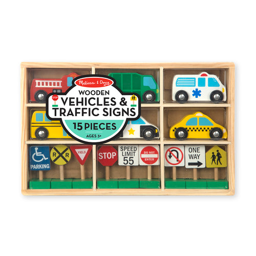 Wooden Vehicles and Traffic Signs
