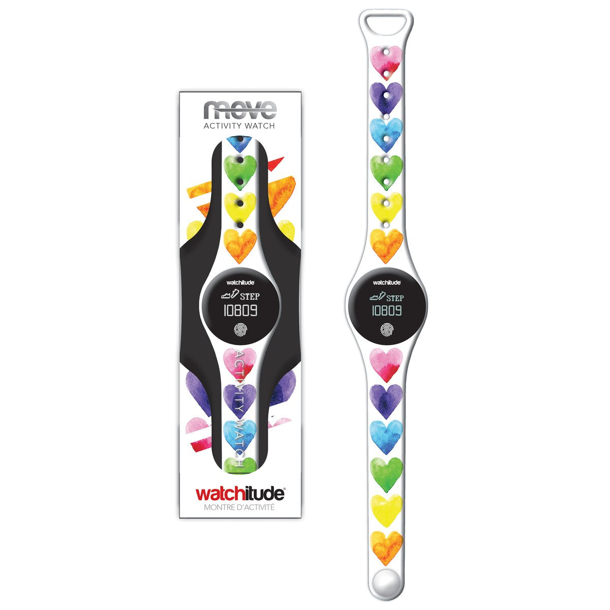 Watercolor Hearts - Move Kids Activity Watch