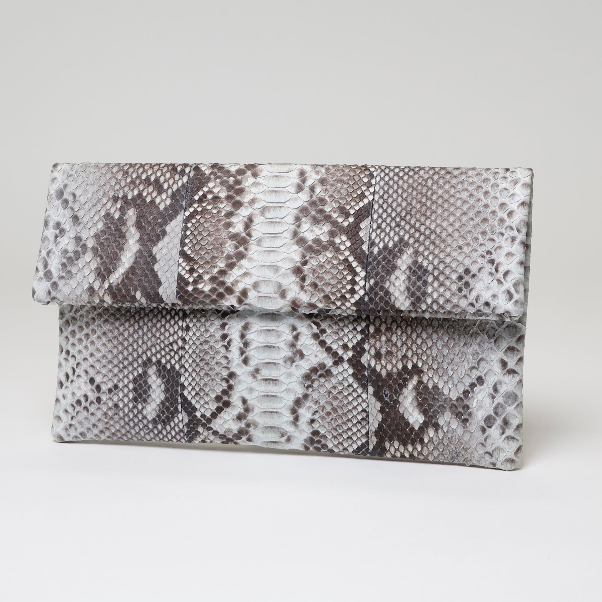 White/Natural Python Clutch