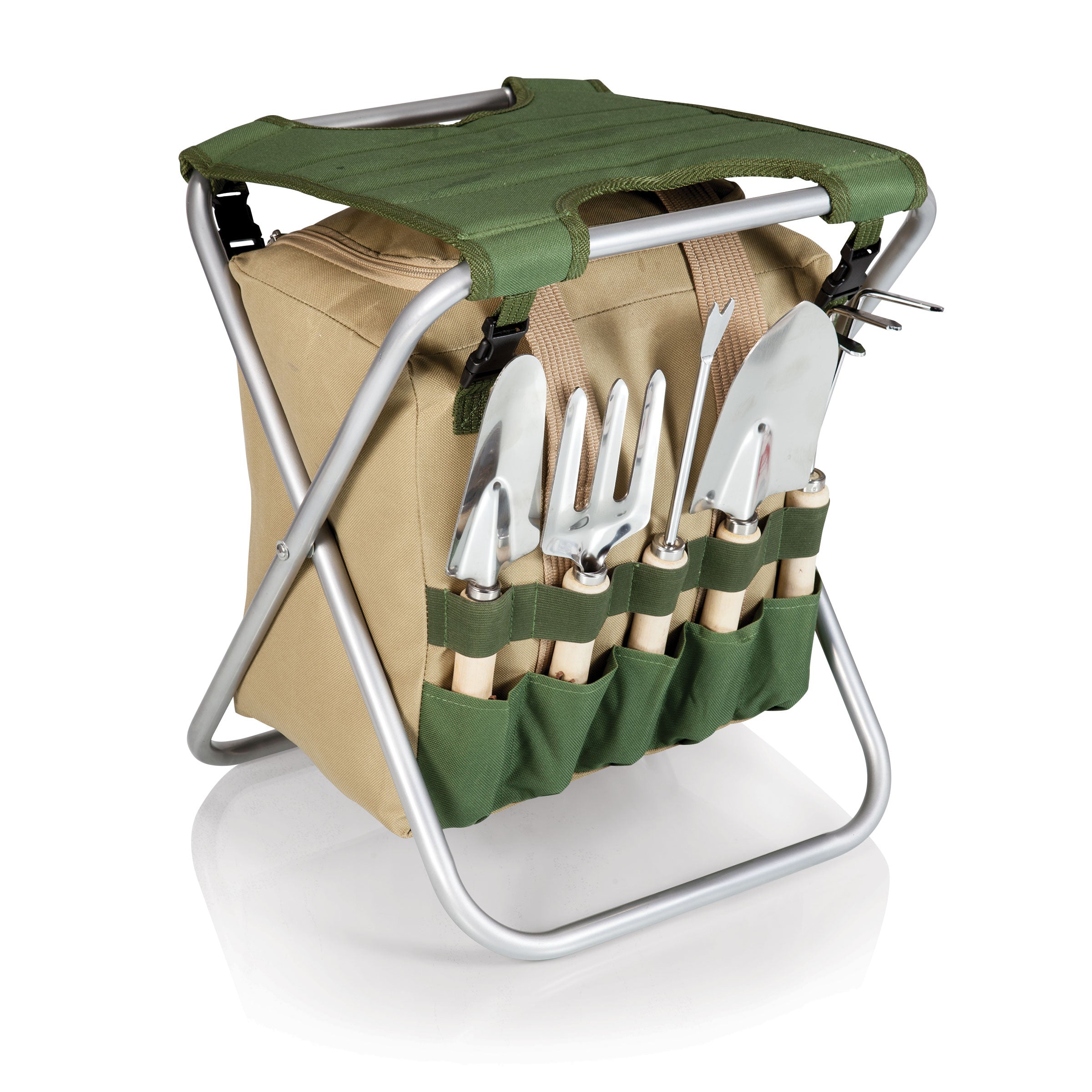 Gardener Seat with 5pc Garden Tool Kit