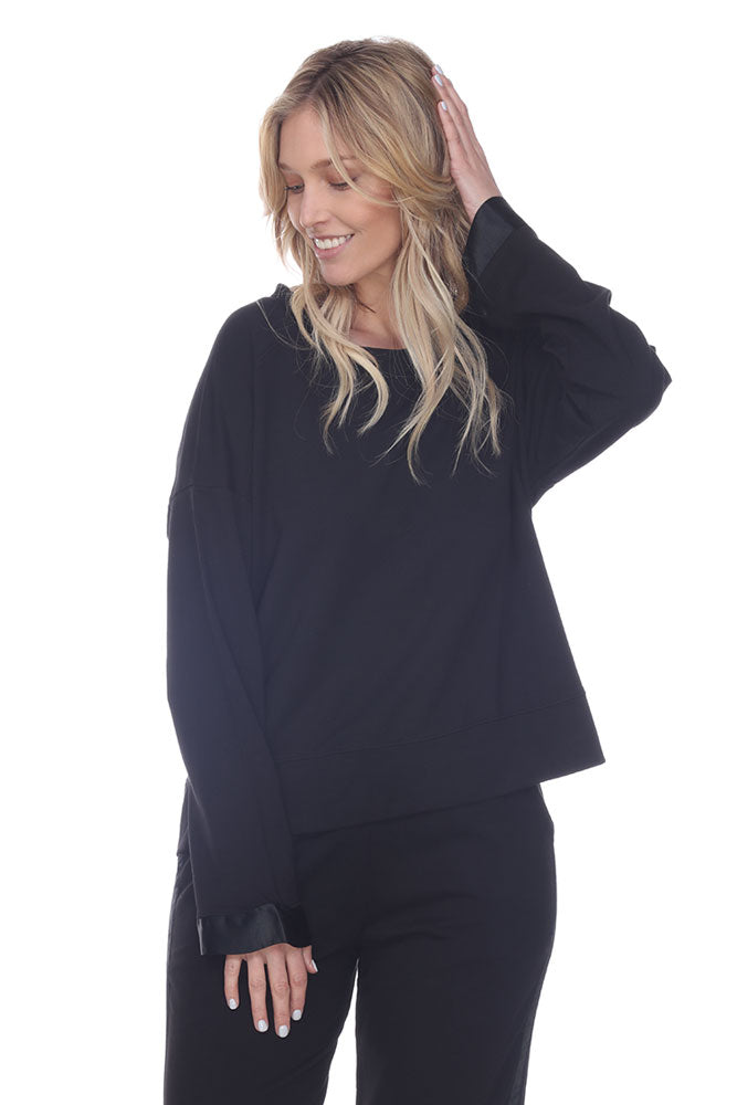 Izzy French Terry Sweatshirt With Satin Cuffs