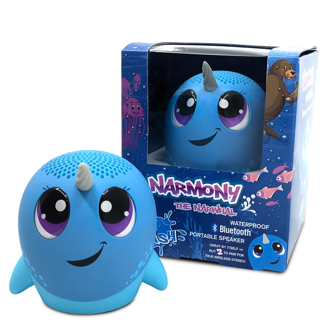 My Audio Pet: Waterproof Bluetooth Animal Speaker - Narwhal