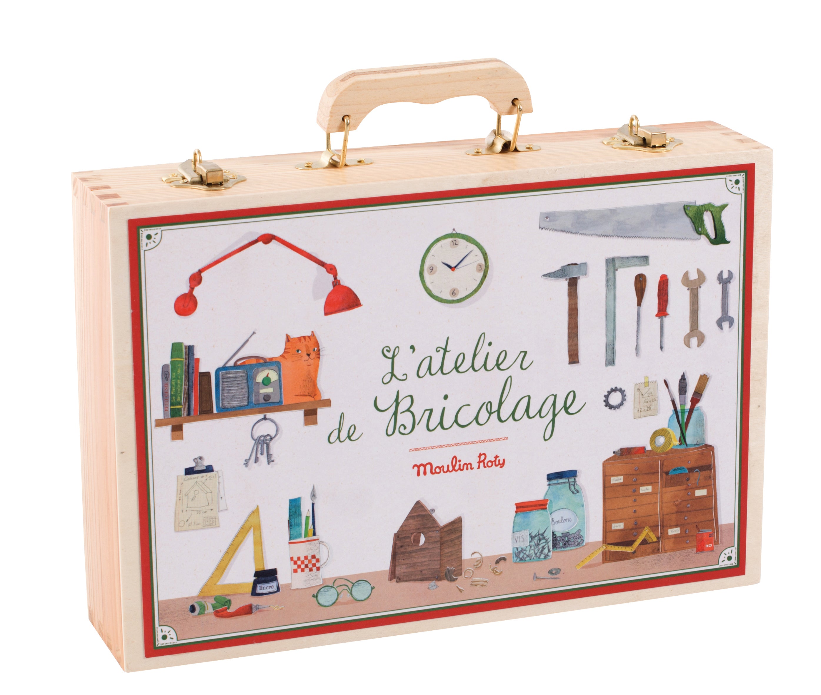 Large Wooden Tool Box Set