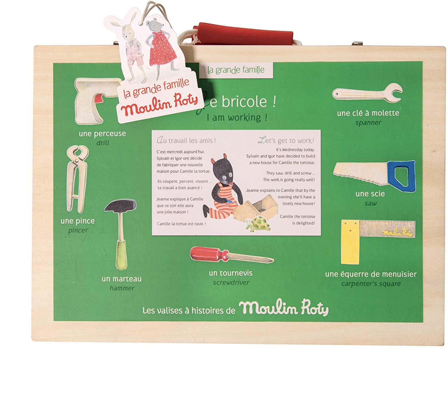 "I Am Working" Wooden Tool Valise Set