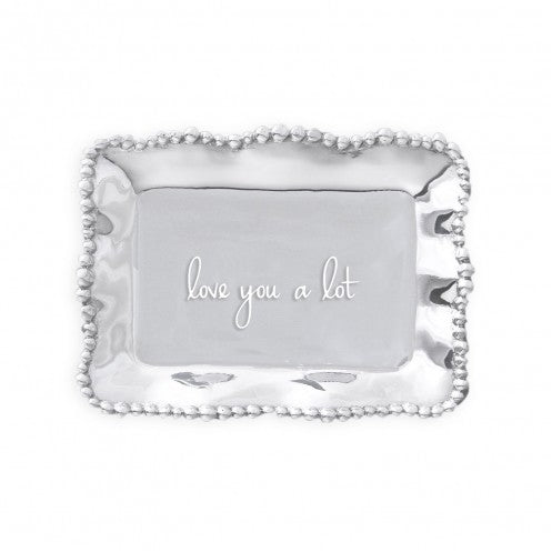 Organic Pearl Rectangular Engraved Tray - Love You a Lot