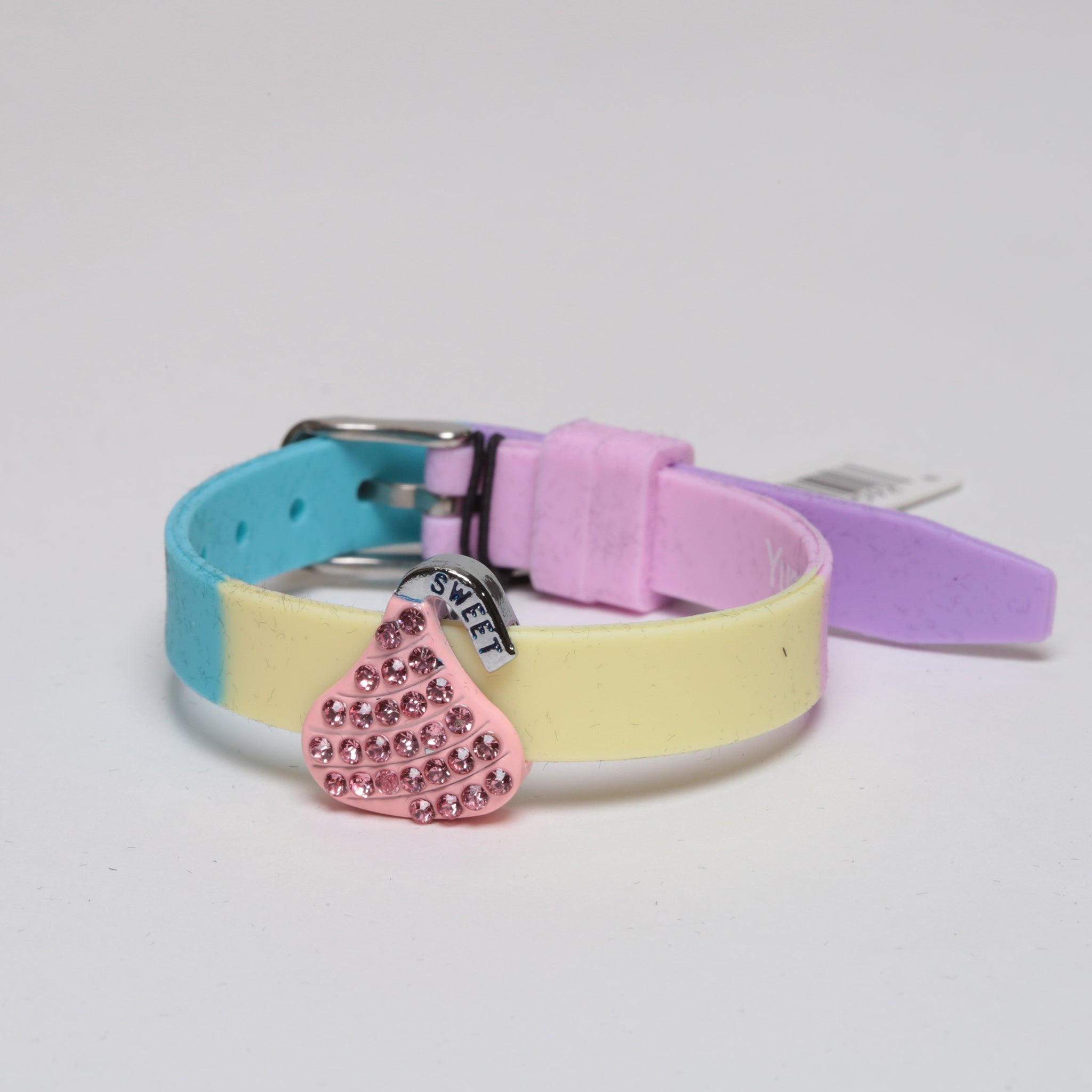 Embellished Pink Sweet Kiss Charm Bracelet