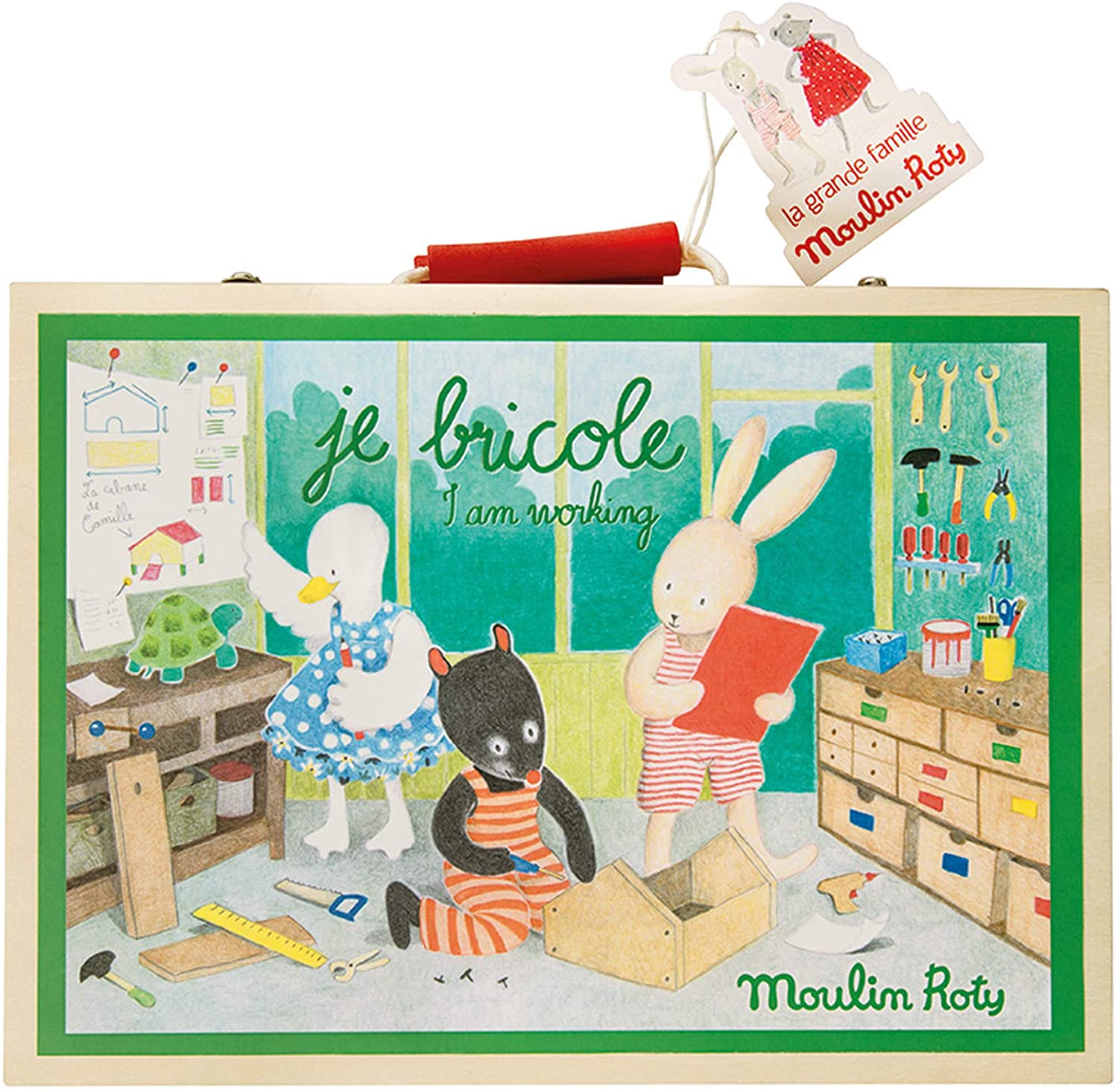 "I Am Working" Wooden Tool Valise Set