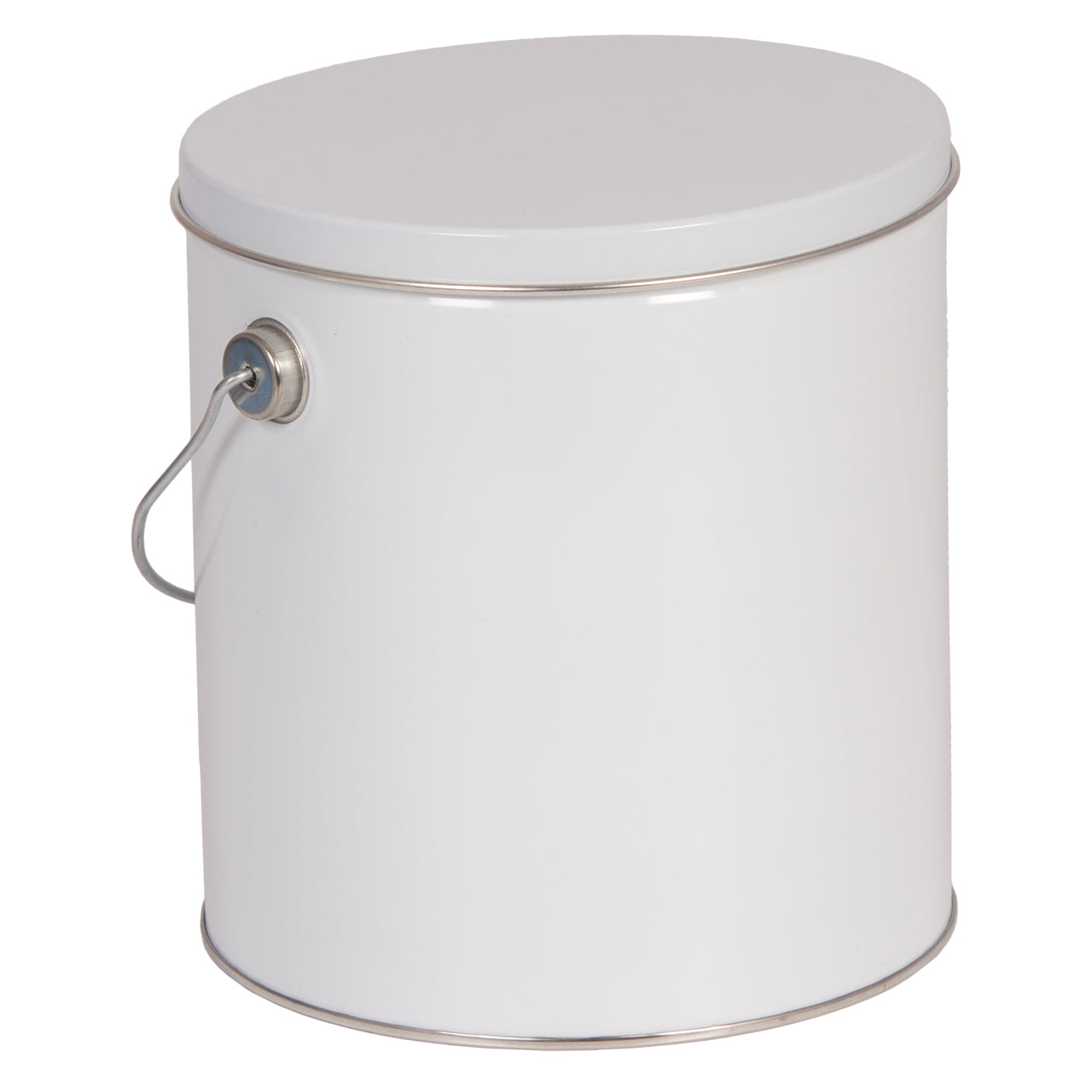 White Solid Tall Round Tin