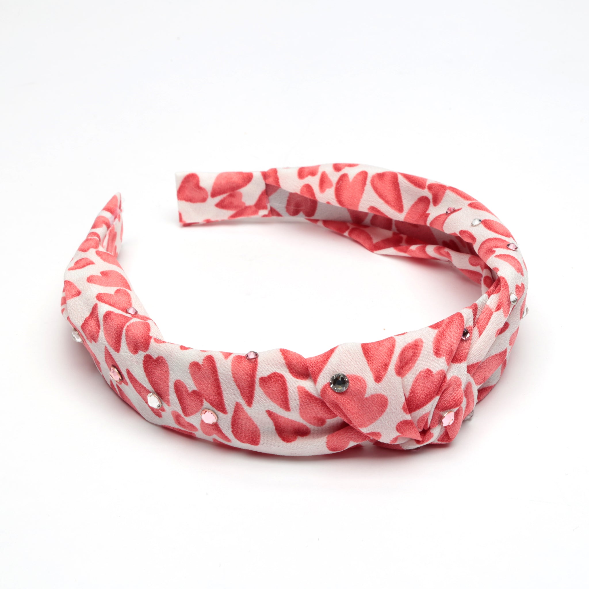 Knot Headband with Small Hearts
