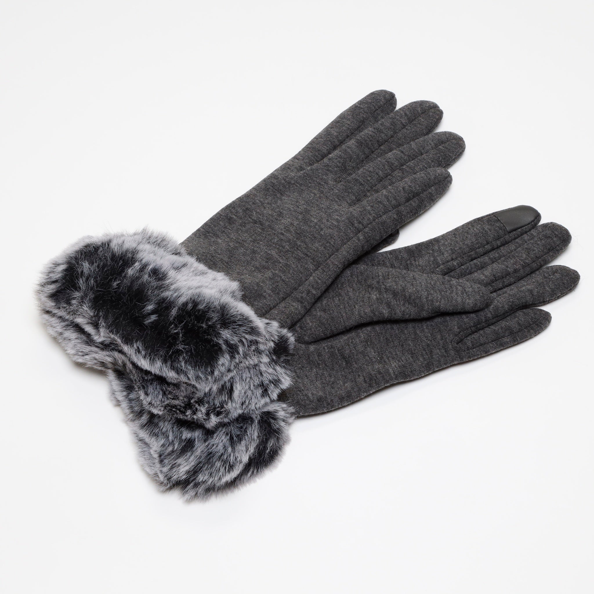 Faux Fur Trimmed Gloves