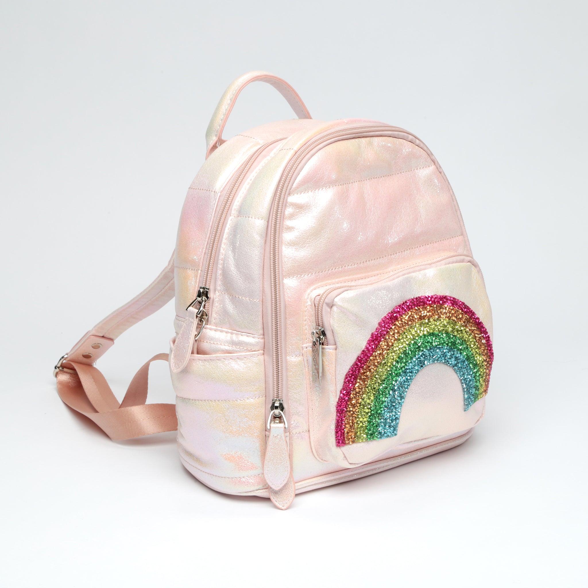 Galaxy Mini Puffy Backpack with Glitter Rainbow