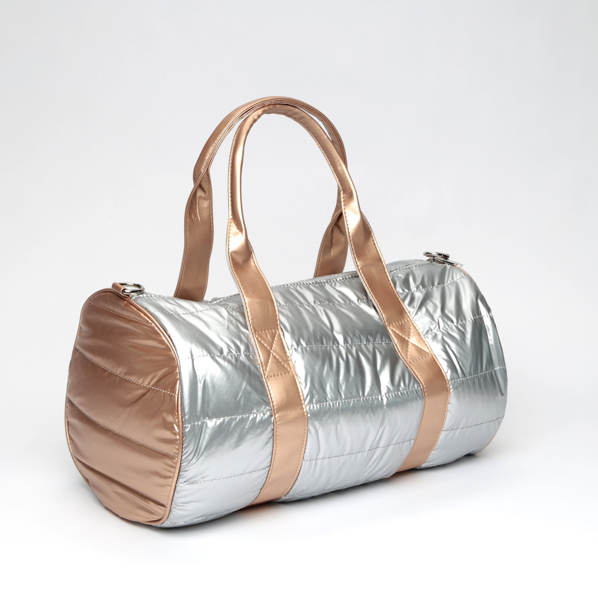 Metallic Nylon Quilted Duffle