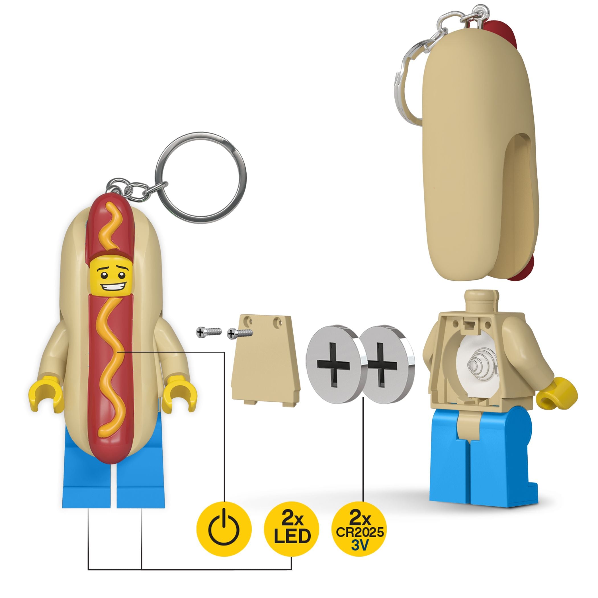 LEGO Hot Dog Man LED Keychain Flashlight