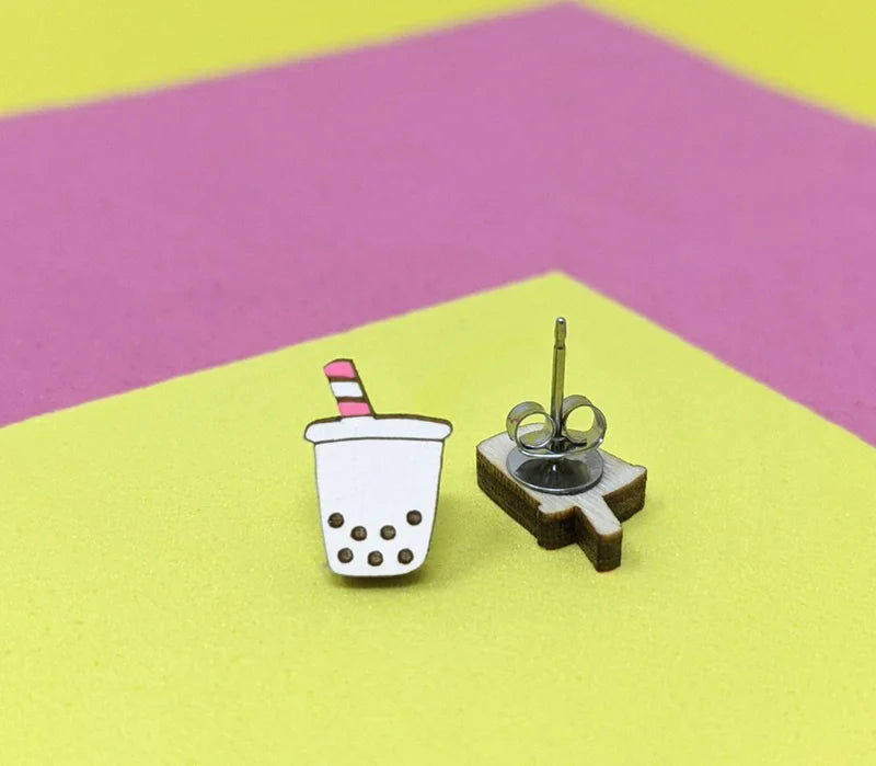 Wood Stud Earrings