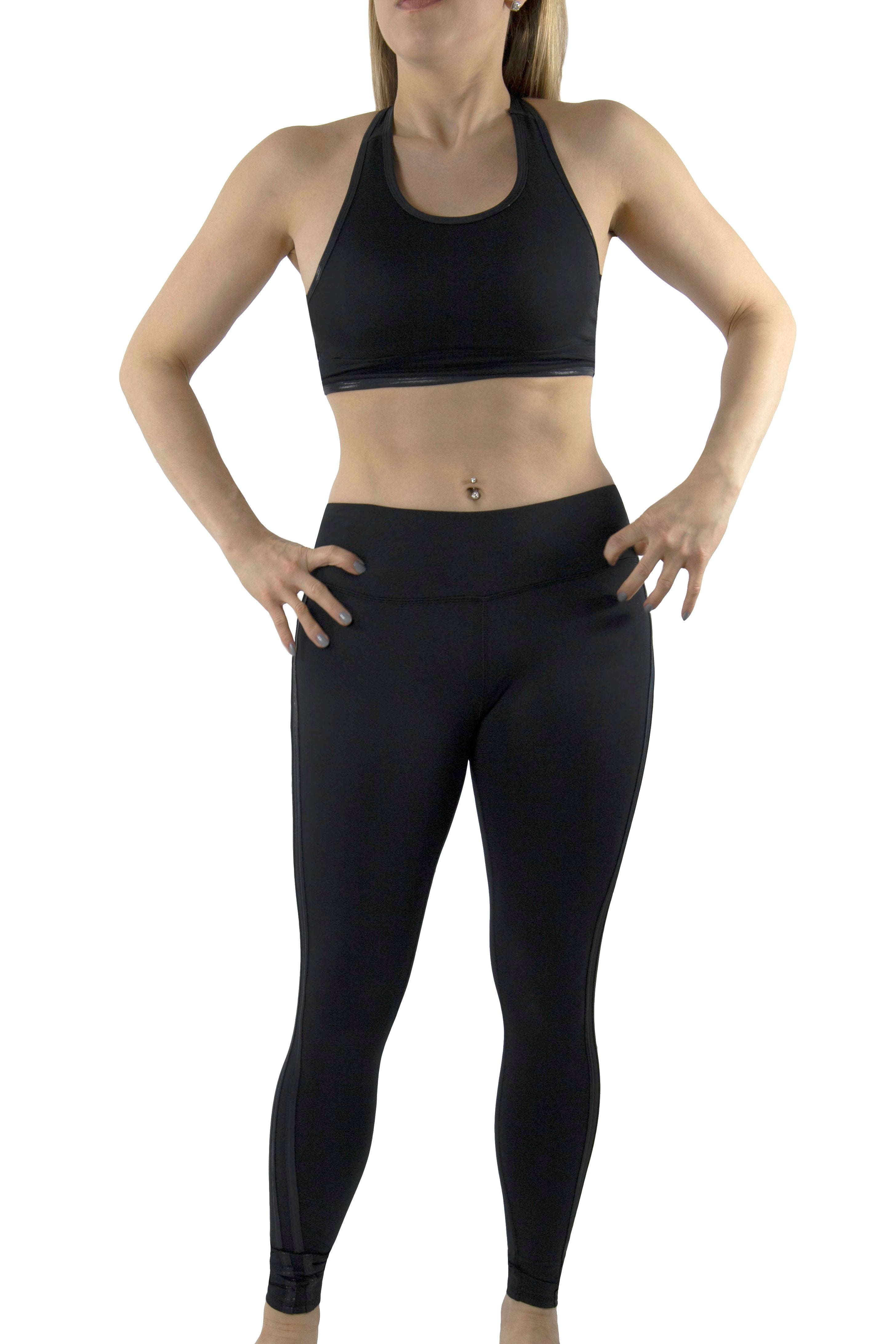 T-Back Sports Bra with Shine Binding