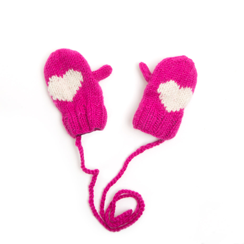 Heart Motif Mittens