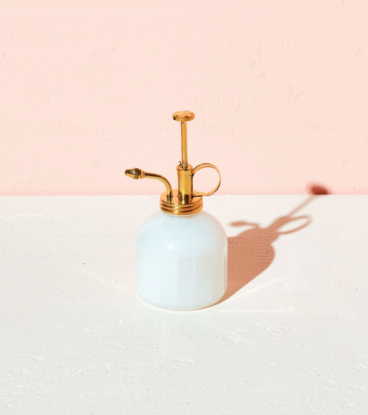 White Glass & Brass Plant Mister