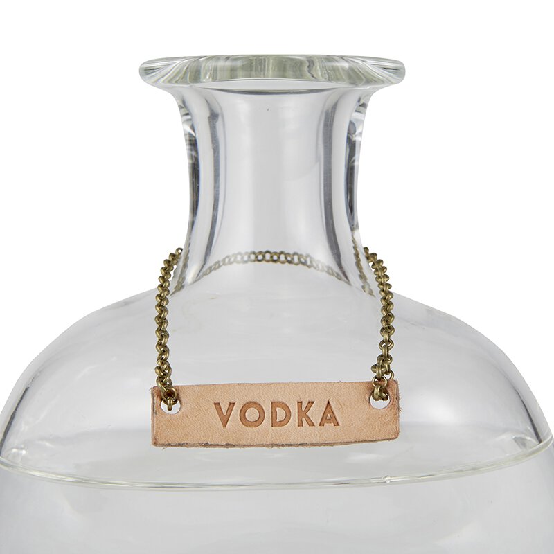 Leather Decanter Tag Set - 4 Pack