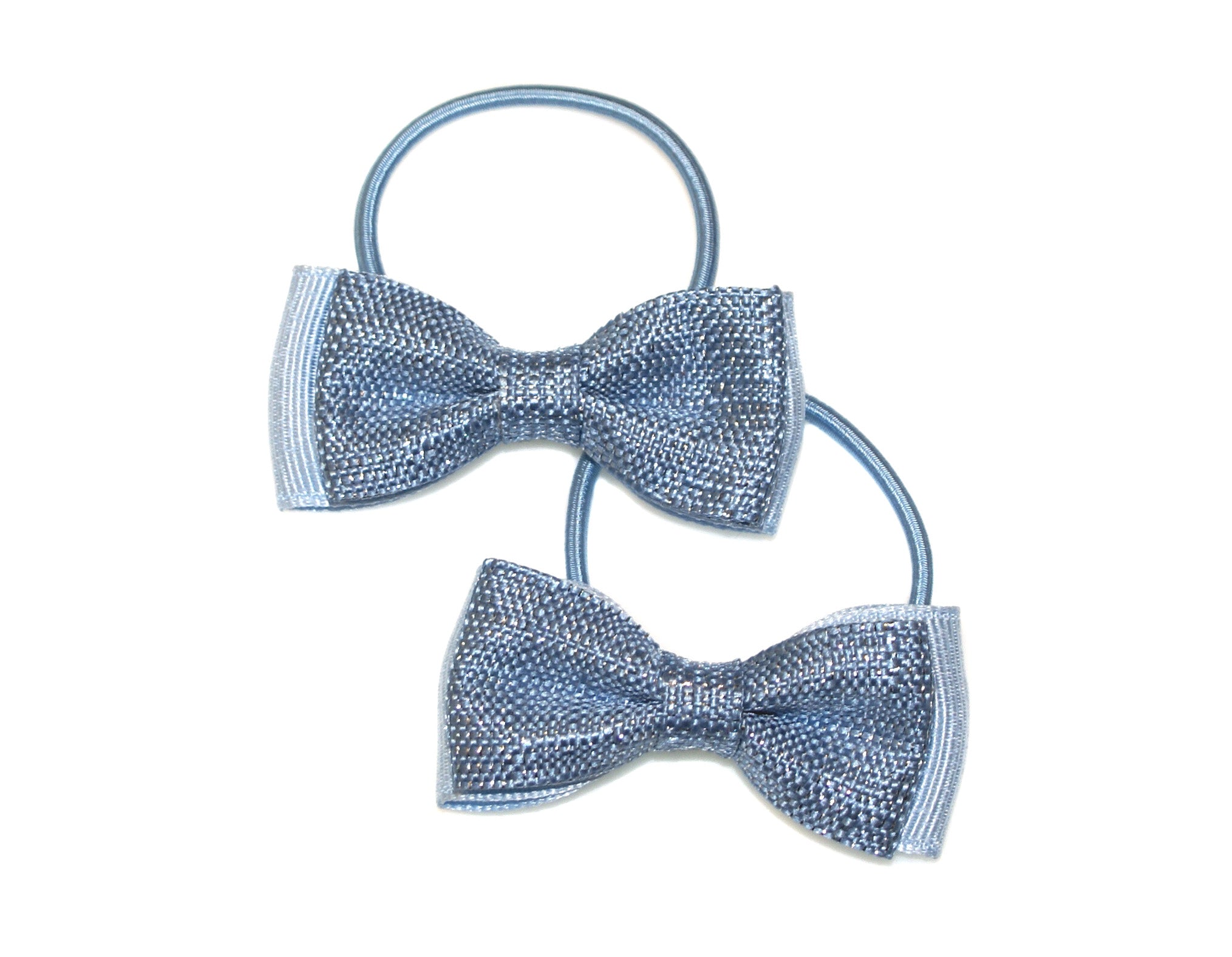 Jute Lame & Grosgrain Bow Ponytail Elastic