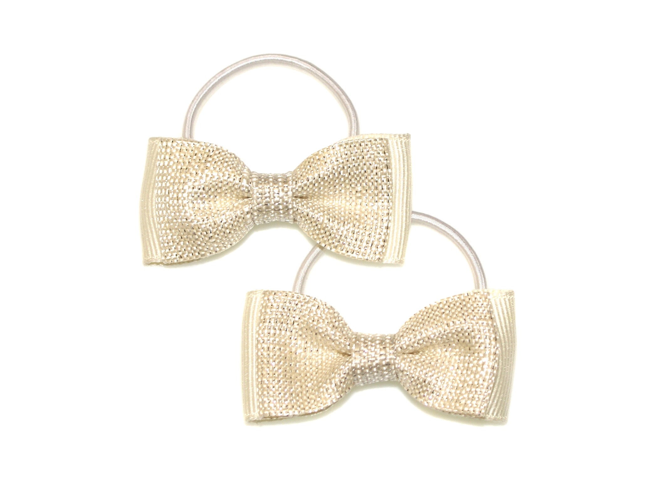 Jute Lame & Grosgrain Bow Ponytail Elastic