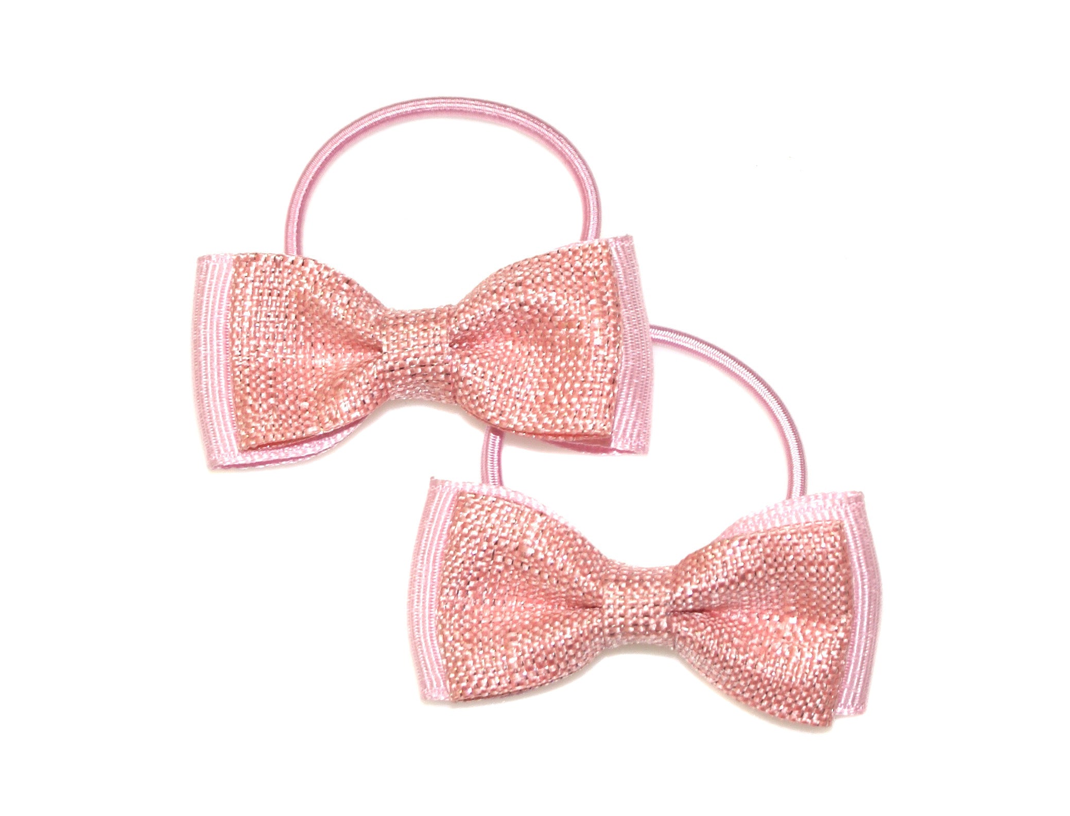 Jute Lame & Grosgrain Bow Ponytail Elastic