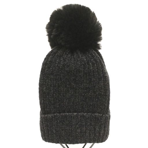 Chenille Pom Pom Hat