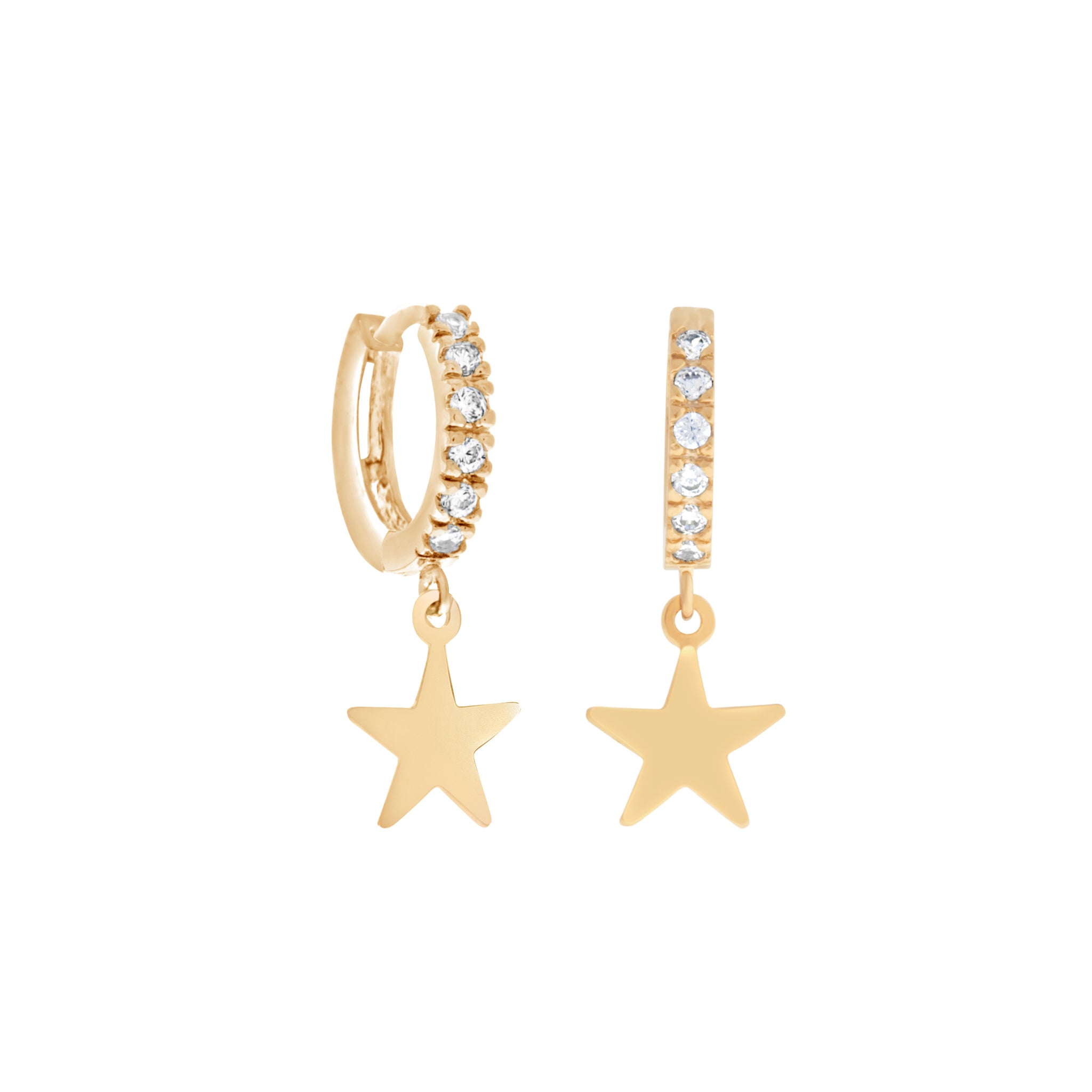Star Mini Hoops: Gold