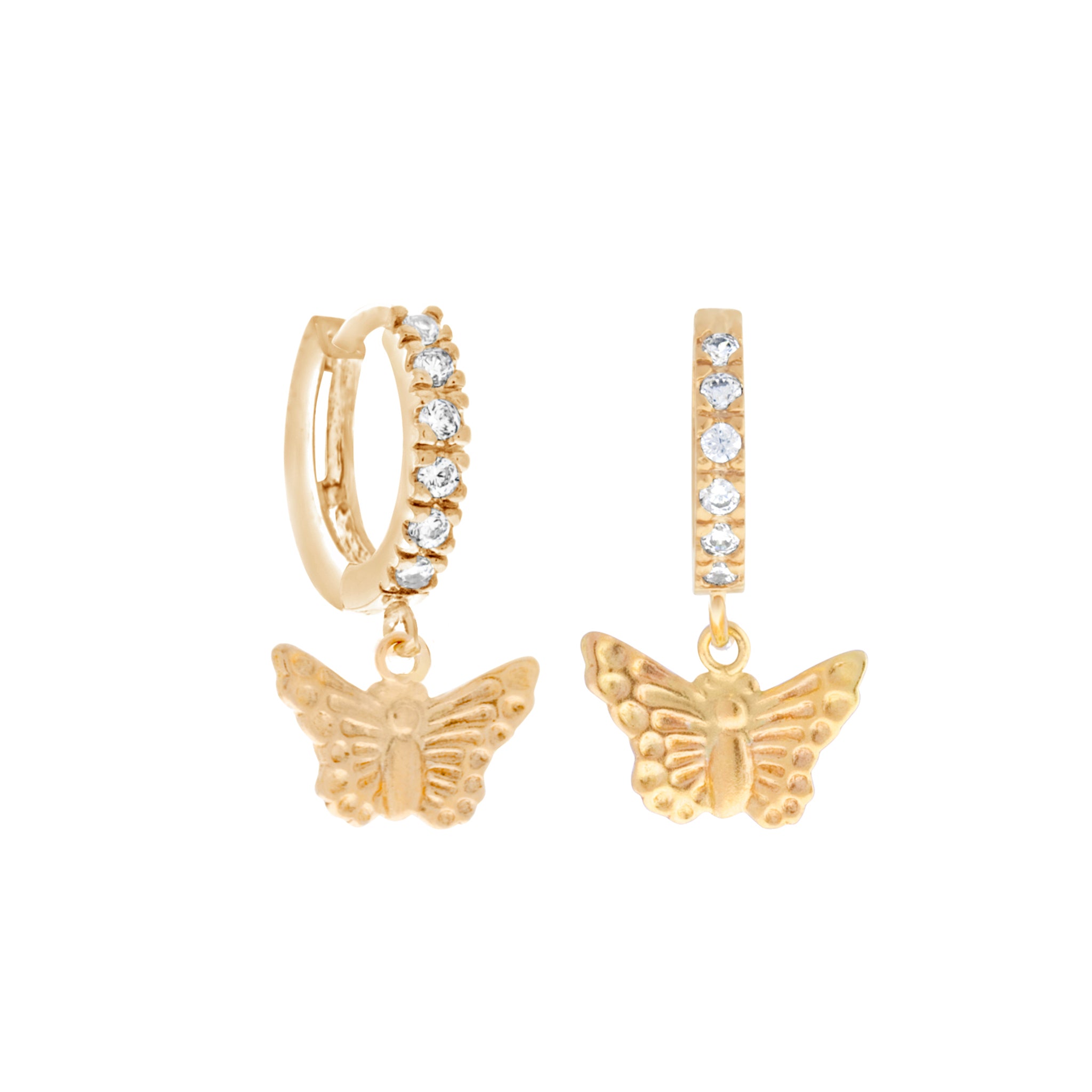 Butterfly Mini Hoops: Gold