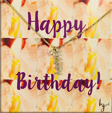 Happy Vertical Birthday Necklace