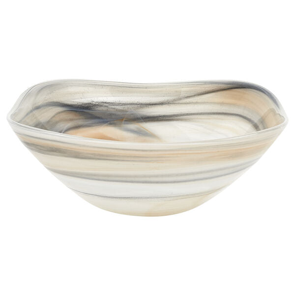Pair of Taupe 6" Squarish Bowls