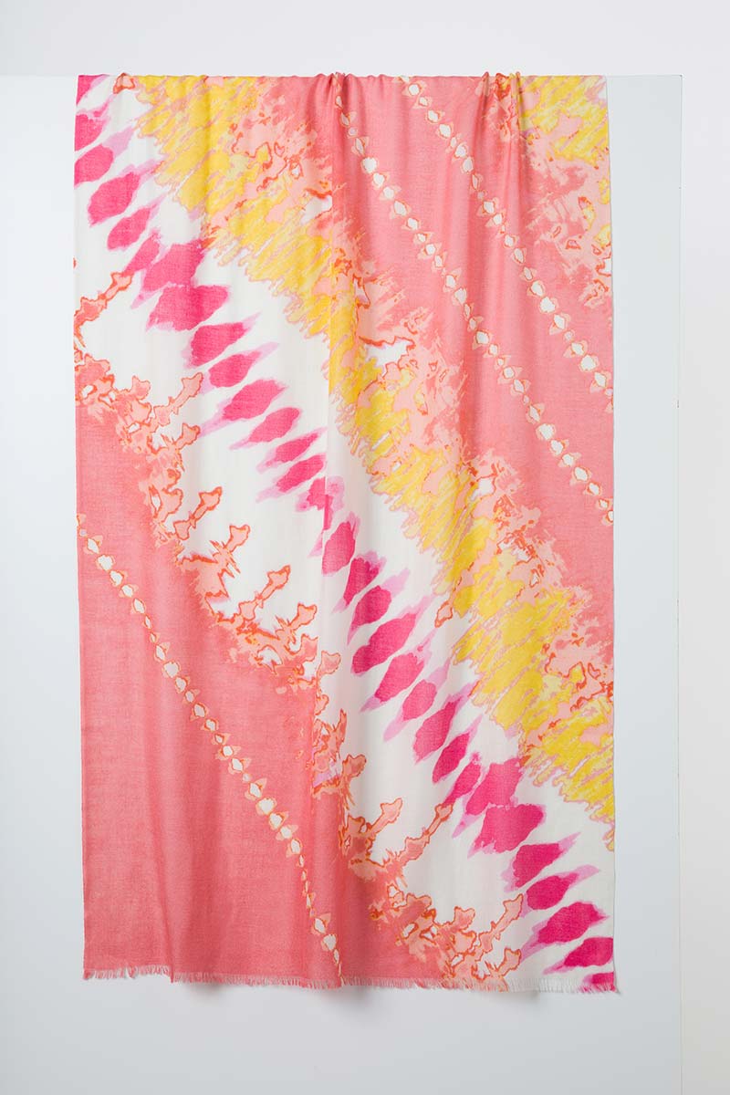 Kinross Cashmere Tie Dye Print Scarf