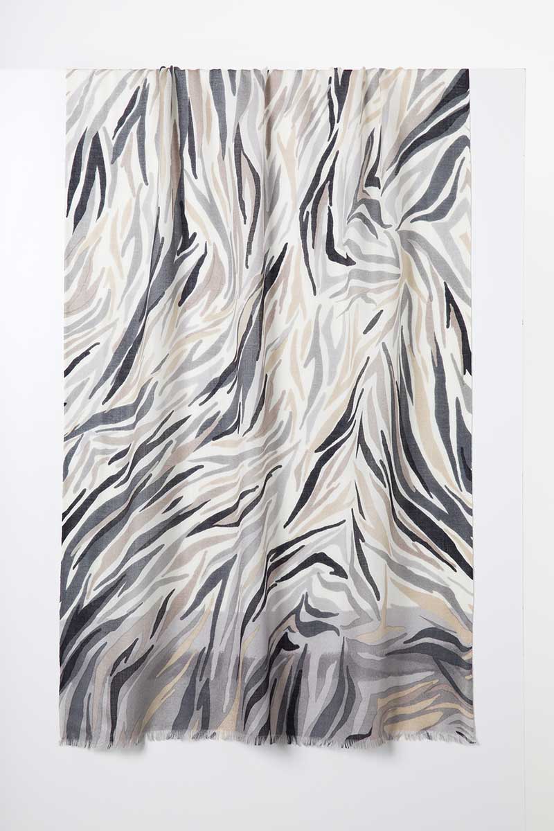 Kinross Cashmere Desert Skin Print Scarf