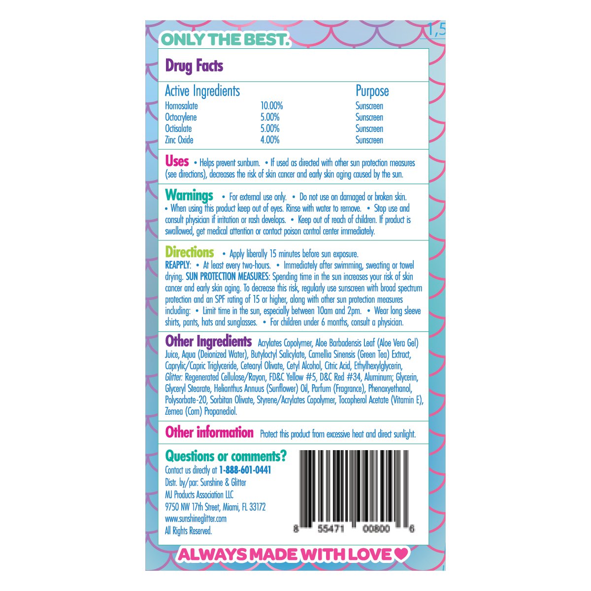 Sea Star Sparkle Glitter Sunscreen - SPF 50+