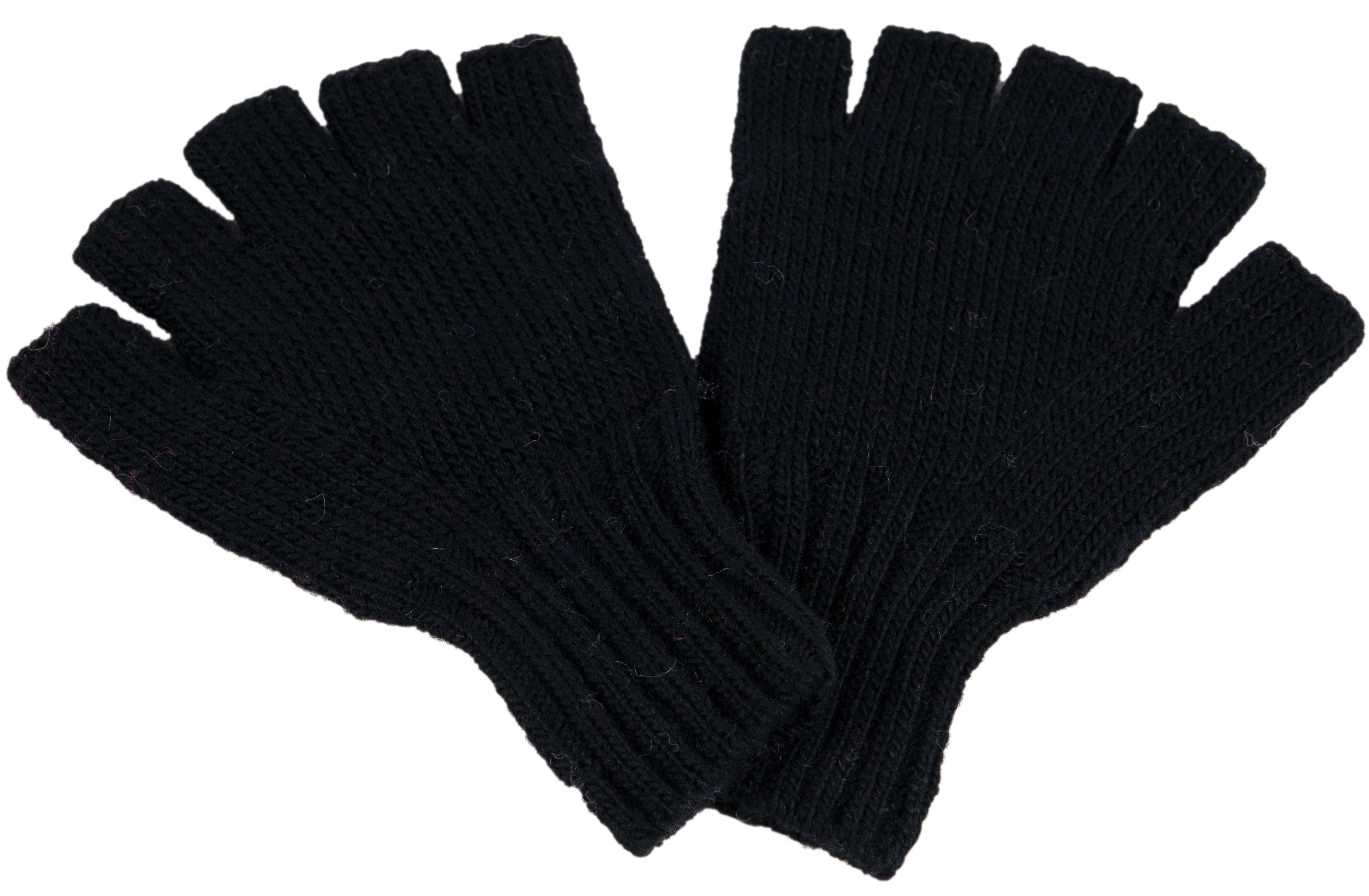 Striped and Solid Fingerless Gloves