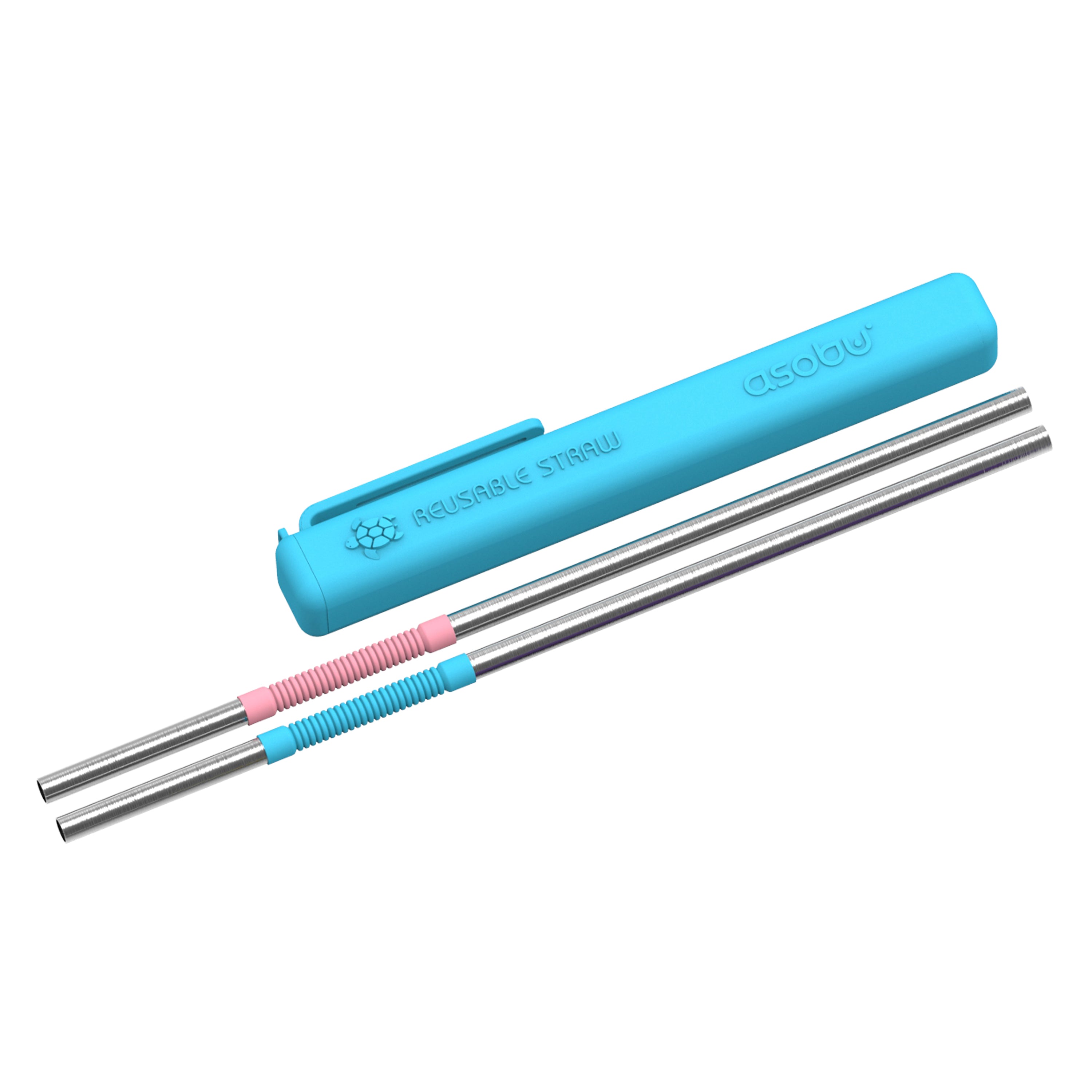Re-usable Straws With Silicone Carry Holder