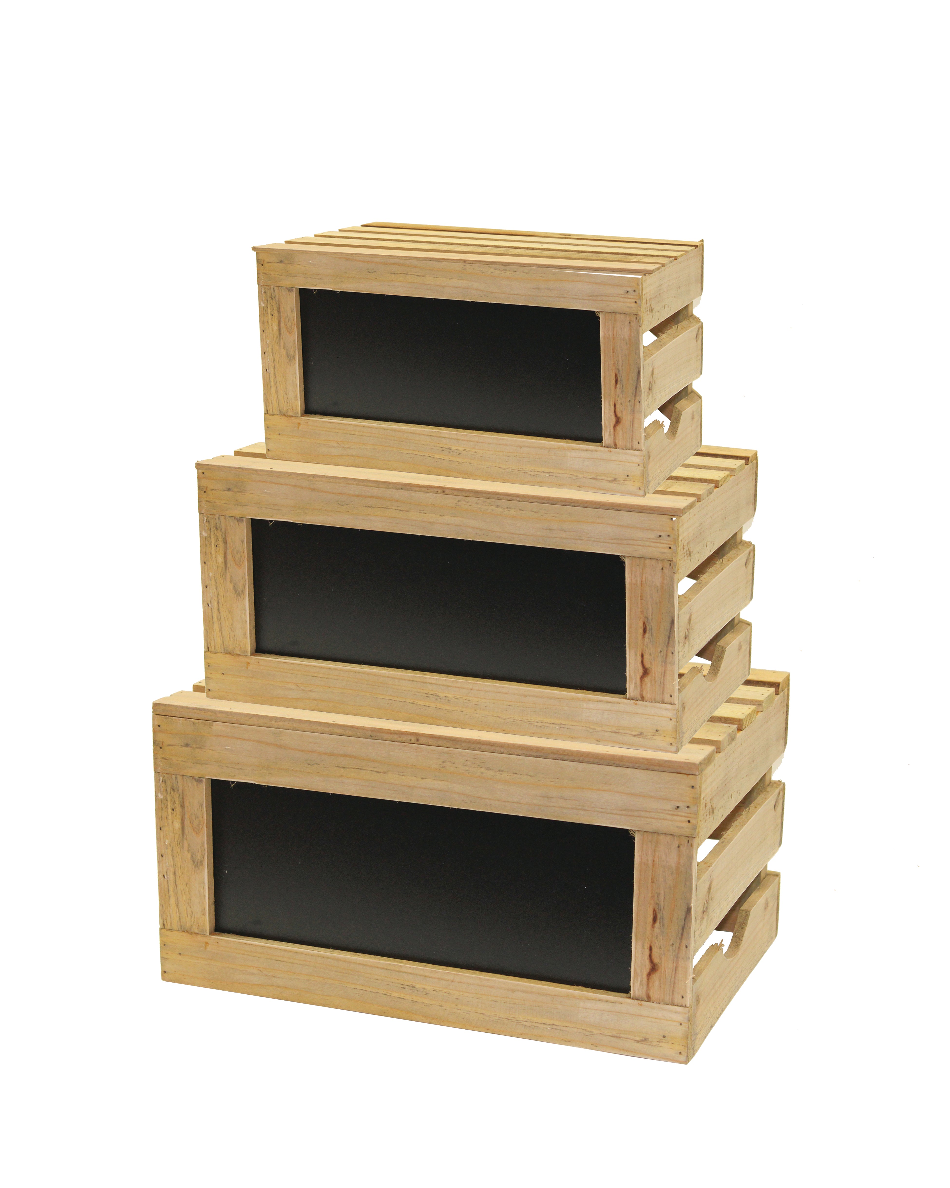 Wooden Crate with Chalkboard