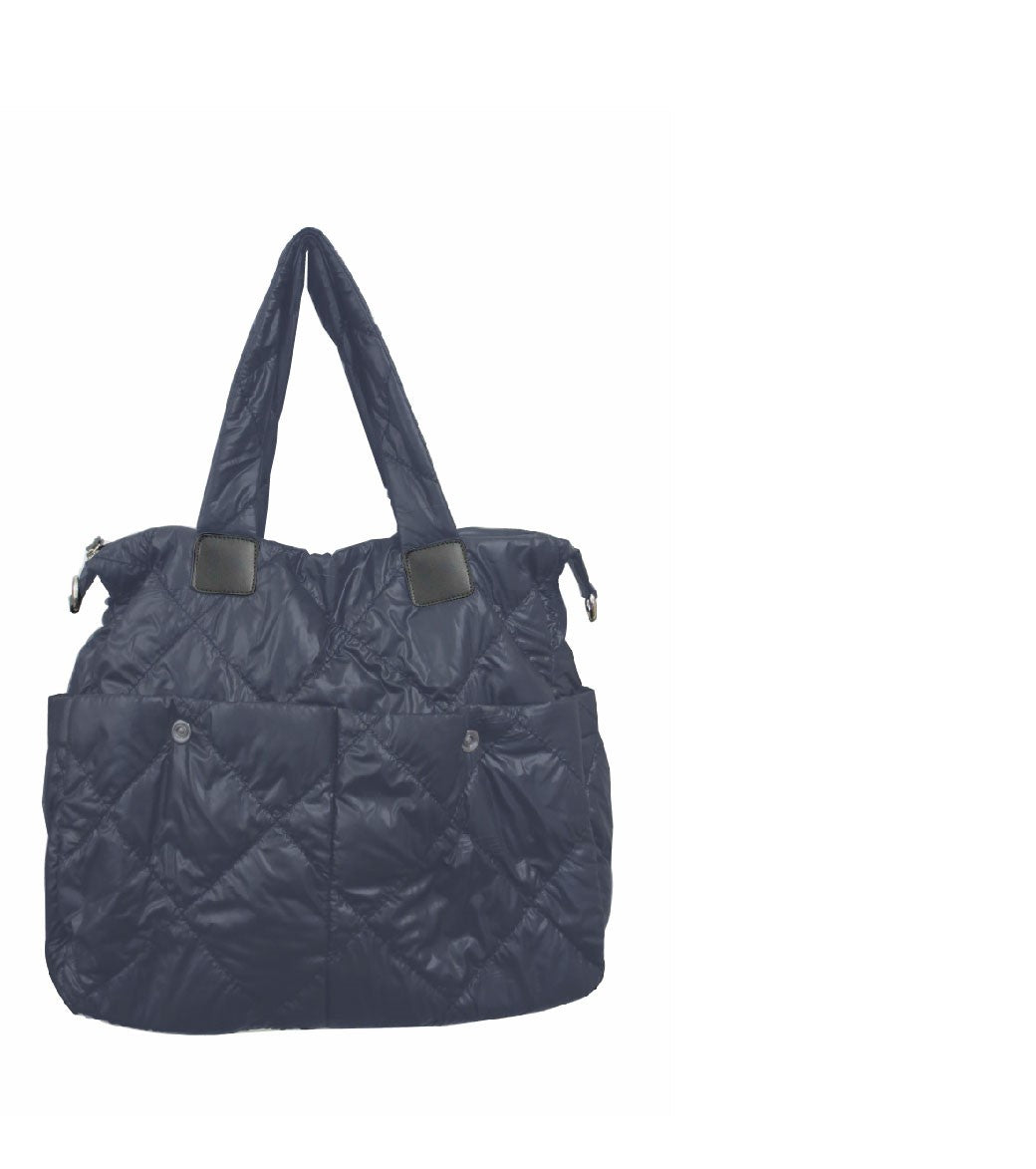 Quilted Puffer Nylon Weekender Bag