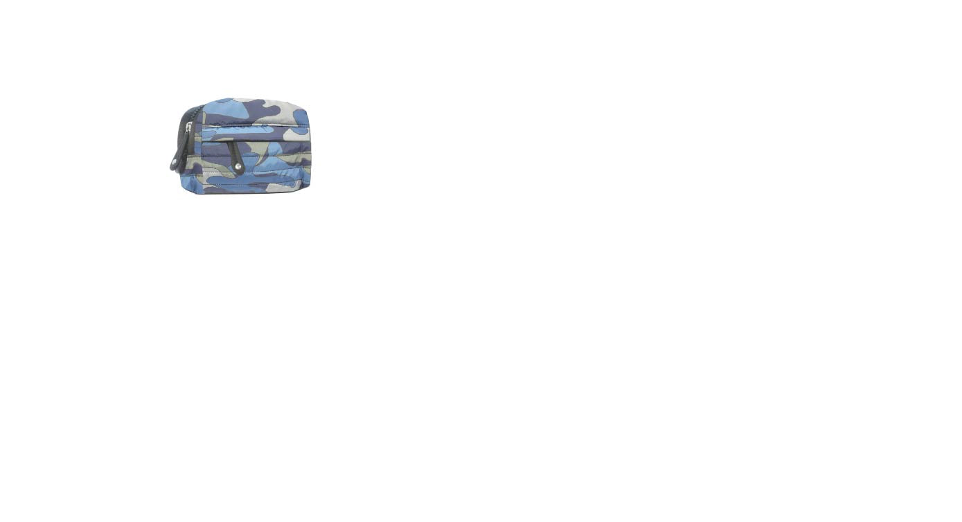 Quilted Camo Printed Nylon Cosmetic Case