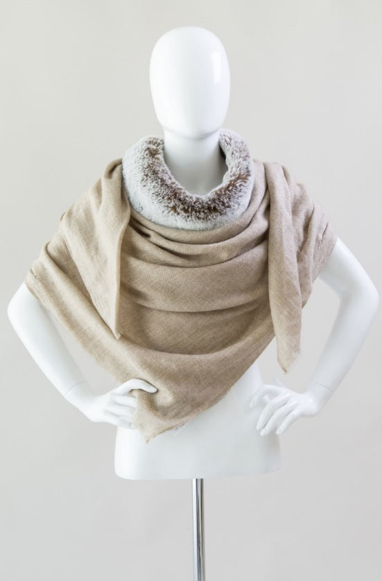 Faux Fur & Cashmere Scarf