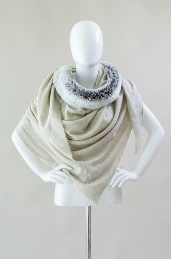 Faux Fur & Cashmere Scarf