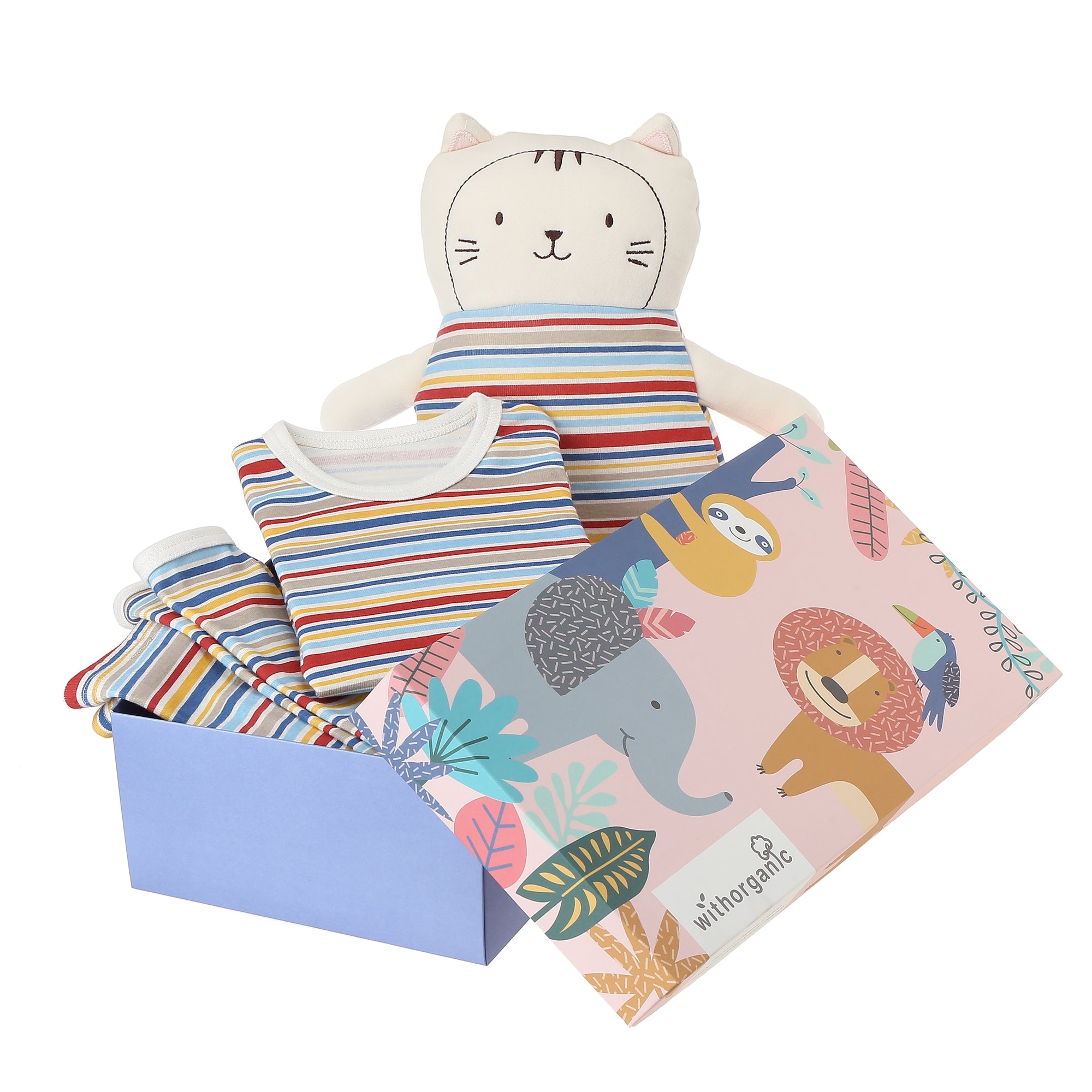 Kids Pajama and Matching Doll Set - Train Stripe