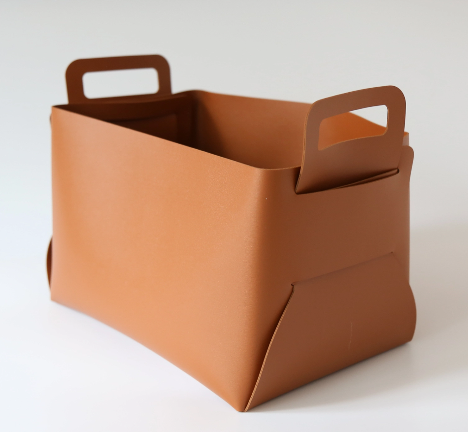 Vegan Leather Storage Basket