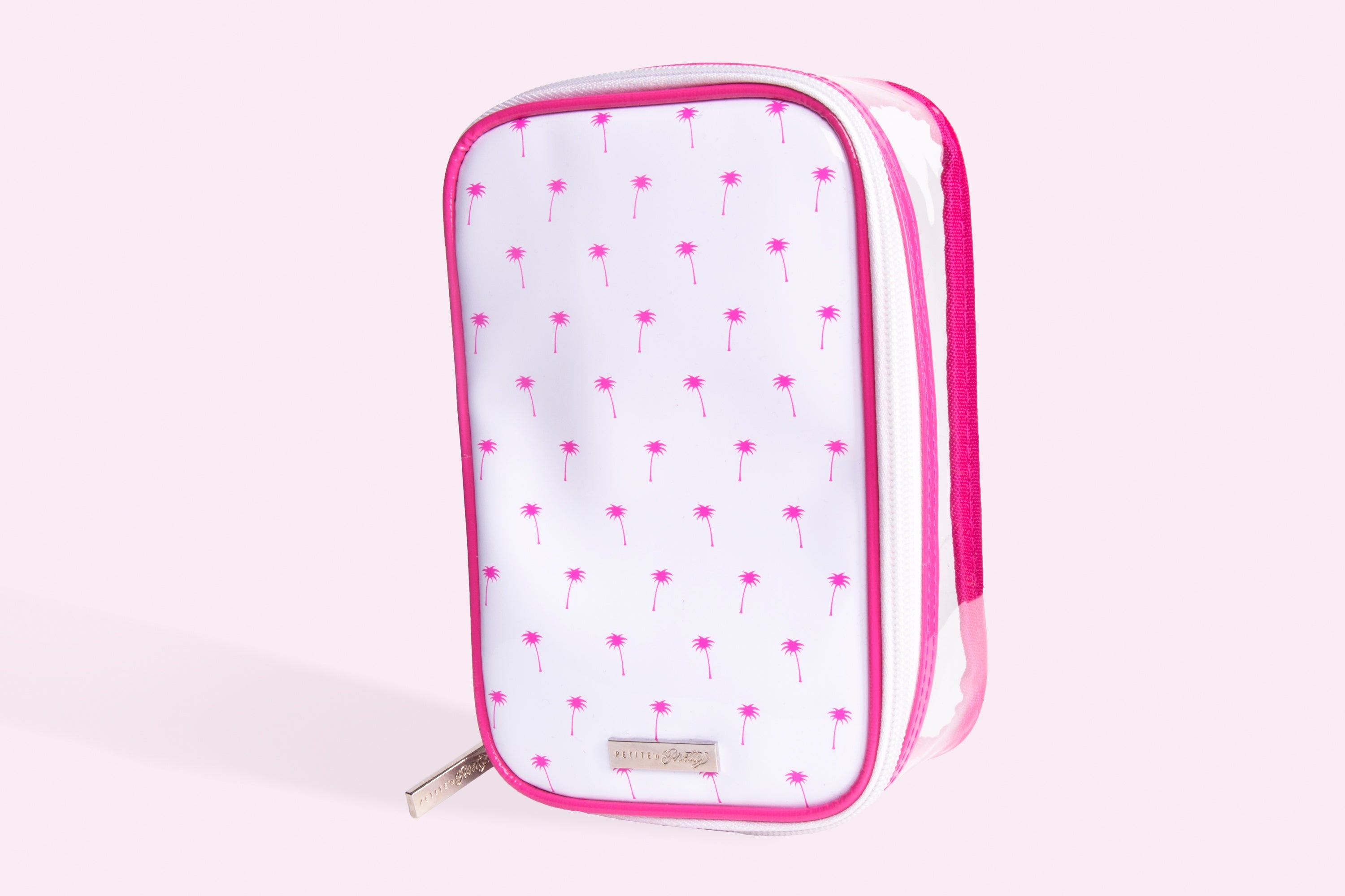 Pink Palms Beauty Bag with Make Up Brushes